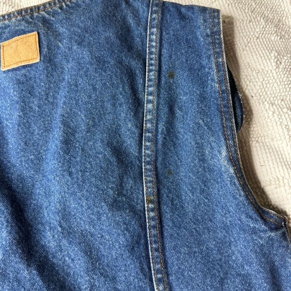 Vintage Jean Vest 80s Back Corset 'Casey Coleman' Label Embroidered Denim SM - Picture 8 of 8